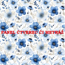 Látkový panel či metráž kolekce MODRÉ KVĚTINY 368-59 Látkový panel či metráž kolekce MODRÉ KVĚTINY 368-59