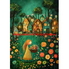 Látkový panel  kolekce ZELENÁ VÍLÍ POHÁDKA  494-123