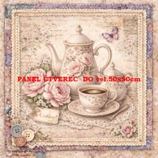 Látkový panel  kolekce DENIM LACE CAFÉ  497-726
