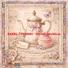 Látkový panel  kolekce DENIM LACE CAFÉ  497-730