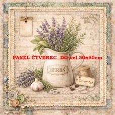 Látkový panel  kolekce DENIM LACE HERBS  497-734