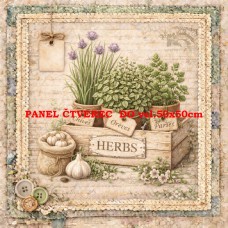 Látkový panel  kolekce DENIM LACE HERBS  497-735