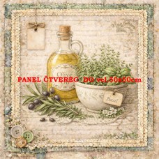 Látkový panel  kolekce DENIM LACE HERBS  497-738