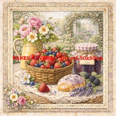 Látkový panel  kolekce DENIM LACE FRUIT  497-742