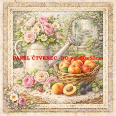 Látkový panel  kolekce DENIM LACE FRUIT  497-743