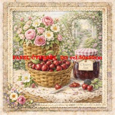 Látkový panel  kolekce DENIM LACE FRUIT  497-744