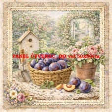 Látkový panel  kolekce DENIM LACE FRUIT  497-748