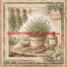 Látkový panel  kolekce DENIM LACE HERBS  497-753