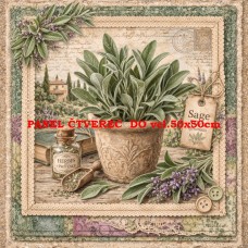 Látkový panel  kolekce DENIM LACE HERBS  497-754