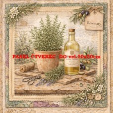 Látkový panel  kolekce DENIM LACE HERBS  497-756