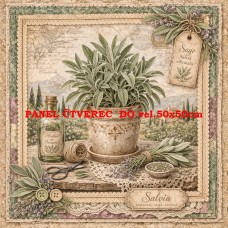 Látkový panel  kolekce DENIM LACE HERBS  497-759