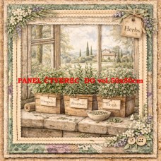 Látkový panel  kolekce DENIM LACE HERBS  497-760