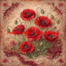 BAVLNĚNÝ PANEL  25x25 cm  - kve418
