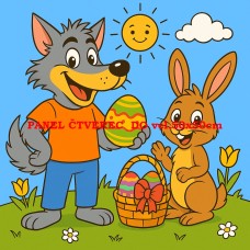 Látkový panel kolekce POHÁDKOVÉ OMALOVÁNKY 607-58 Látkový panel kolekce POHÁDKOVÉ OMALOVÁNKY 607-58