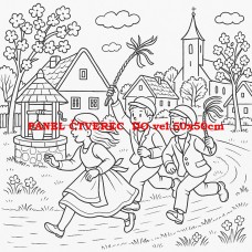 Látkový panel kolekce POHÁDKOVÉ OMALOVÁNKY 607-70 Látkový panel kolekce POHÁDKOVÉ OMALOVÁNKY 607-70