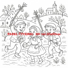 Látkový panel kolekce POHÁDKOVÉ OMALOVÁNKY 607-76 Látkový panel kolekce POHÁDKOVÉ OMALOVÁNKY 607-76