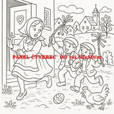 Látkový panel kolekce POHÁDKOVÉ OMALOVÁNKY 607-78 Látkový panel kolekce POHÁDKOVÉ OMALOVÁNKY 607-78