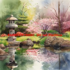 Látkový panel - kolekce JAPONSKÁ ZAHRADA 610-2 Látkový panel - kolekce JAPONSKÁ ZAHRADA 610-2