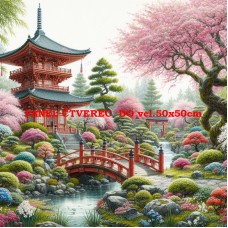 Látkový panel - kolekce JAPONSKÁ ZAHRADA 610-20 Látkový panel - kolekce JAPONSKÁ ZAHRADA 610-20