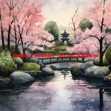 Látkový panel - kolekce JAPONSKÁ ZAHRADA 610-32