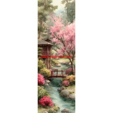 Látkový panel na záložku kolekce JAPONSKÁ ZAHRADA 610-41 Látkový panel na záložku kolekce JAPONSKÁ ZAHRADA 610-41