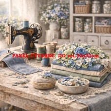 Látkový panel  kolekce DENIM  GARDEN – SHABBY  COTTAGE  614-472
