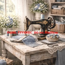 Látkový panel  kolekce DENIM  GARDEN – SHABBY  COTTAGE  614-478