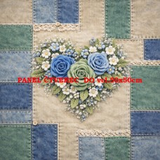 Látkový panel  kolekce DENIM  GARDEN – SHABBY  COTTAGE  614-504