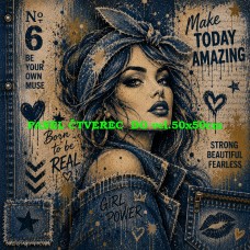Látkový panel kolekce DENIM POP ART GRAFFITI 619-101 Látkový panel kolekce DENIM POP ART GRAFFITI 619-101