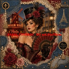 Látkový panel kolekce MOULIN ROUGE PARIS DENIM LACE 631-130 Látkový panel kolekce MOULIN ROUGE PARIS DENIM LACE 631-130