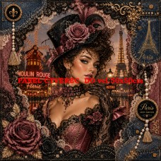 Látkový panel kolekce MOULIN ROUGE PARIS DENIM LACE 631-131 Látkový panel kolekce MOULIN ROUGE PARIS DENIM LACE 631-131