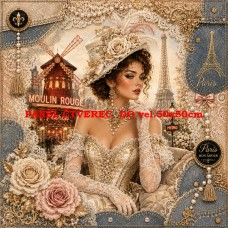 Látkový panel kolekce MOULIN ROUGE PARIS DENIM LACE 631-133 Látkový panel kolekce MOULIN ROUGE PARIS DENIM LACE 631-133