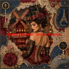 Látkový panel kolekce MOULIN ROUGE PARIS DENIM LACE 631-136 Látkový panel kolekce MOULIN ROUGE PARIS DENIM LACE 631-136