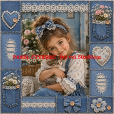 Látkový panel kolekce DREAMS DENIM LACE 631-147 Látkový panel kolekce DREAMS DENIM LACE 631-147