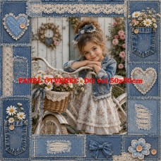Látkový panel kolekce DREAMS DENIM LACE 631-149 Látkový panel kolekce DREAMS DENIM LACE 631-149