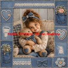 Látkový panel kolekce DREAMS DENIM LACE 631-152 Látkový panel kolekce DREAMS DENIM LACE 631-152