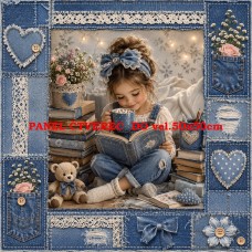 Látkový panel kolekce DREAMS DENIM LACE 631-153 Látkový panel kolekce DREAMS DENIM LACE 631-153