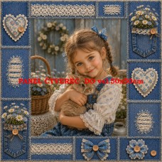 Látkový panel kolekce DREAMS DENIM LACE 631-156 Látkový panel kolekce DREAMS DENIM LACE 631-156