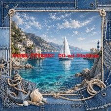 Látkový panel kolekce NAUTICAL DENIM BREEZE 631-80 Látkový panel kolekce NAUTICAL DENIM BREEZE 631-80
