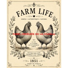 Látkový panel  kolekce VINTAGE FARMA - LA FERME DU MATIN  632-16