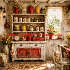 Látkový panel kolekce RUSTIC WHITE COTTAGE  635-53
