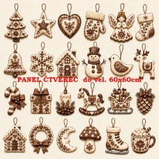  Látkový panel sada kolekce VÁNOCE 640-1247