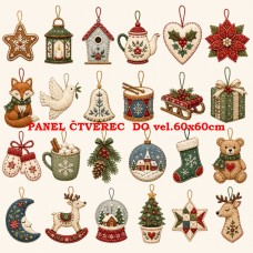 Látkový panel sada kolekce VÁNOCE 640-377 / zadní díl zrcadlově na ozdoby Látkový panel sada kolekce VÁNOCE 640-377 / zadní díl zrcadlově na ozdoby
