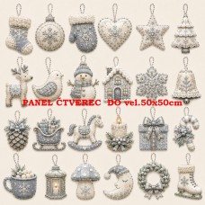 Látkový panel sada kolekce VÁNOCE 640-670 / zadní díl zrcadlově na ozdoby k 669 Látkový panel sada kolekce VÁNOCE 640-670 / zadní díl zrcadlově na ozdoby k 669