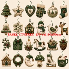 Látkový panel sada kolekce VÁNOCE 640-673 Látkový panel sada kolekce VÁNOCE 640-673