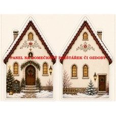 Panel na VÁNOČNÍ DOMEČKOVÝ POLŠTÁŘEK / OZDOBY 641-13 Panel na VÁNOČNÍ DOMEČKOVÝ POLŠTÁŘEK / OZDOBY 641-13