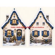 Panel na VÁNOČNÍ DOMEČKOVÝ POLŠTÁŘEK / OZDOBY   641-175