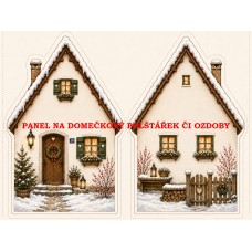 Panel na VÁNOČNÍ DOMEČKOVÝ POLŠTÁŘEK / OZDOBY 641-36 Panel na VÁNOČNÍ DOMEČKOVÝ POLŠTÁŘEK / OZDOBY 641-36