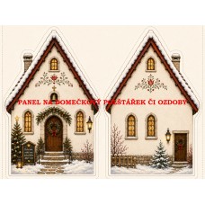 Panel na VÁNOČNÍ DOMEČKOVÝ POLŠTÁŘEK / OZDOBY 641-39 Panel na VÁNOČNÍ DOMEČKOVÝ POLŠTÁŘEK / OZDOBY 641-39