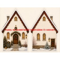 Panel na VÁNOČNÍ DOMEČKOVÝ POLŠTÁŘEK / OZDOBY 641-40 Panel na VÁNOČNÍ DOMEČKOVÝ POLŠTÁŘEK / OZDOBY 641-40